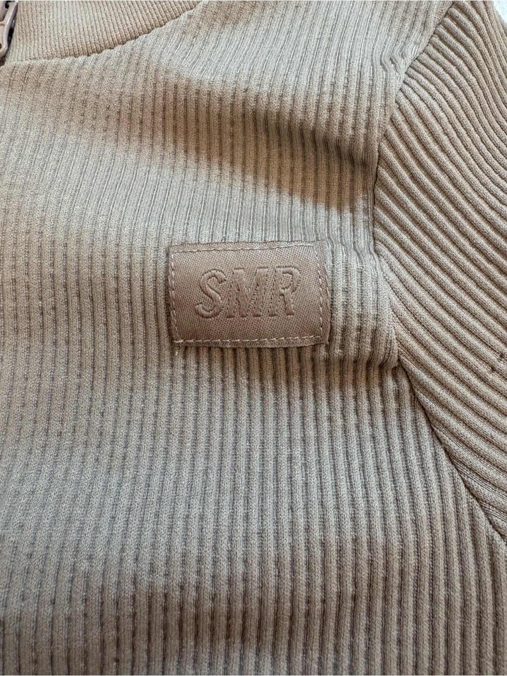 SMR | Ribbed Zip-Up Crop Sweater - Picture 4 of 4